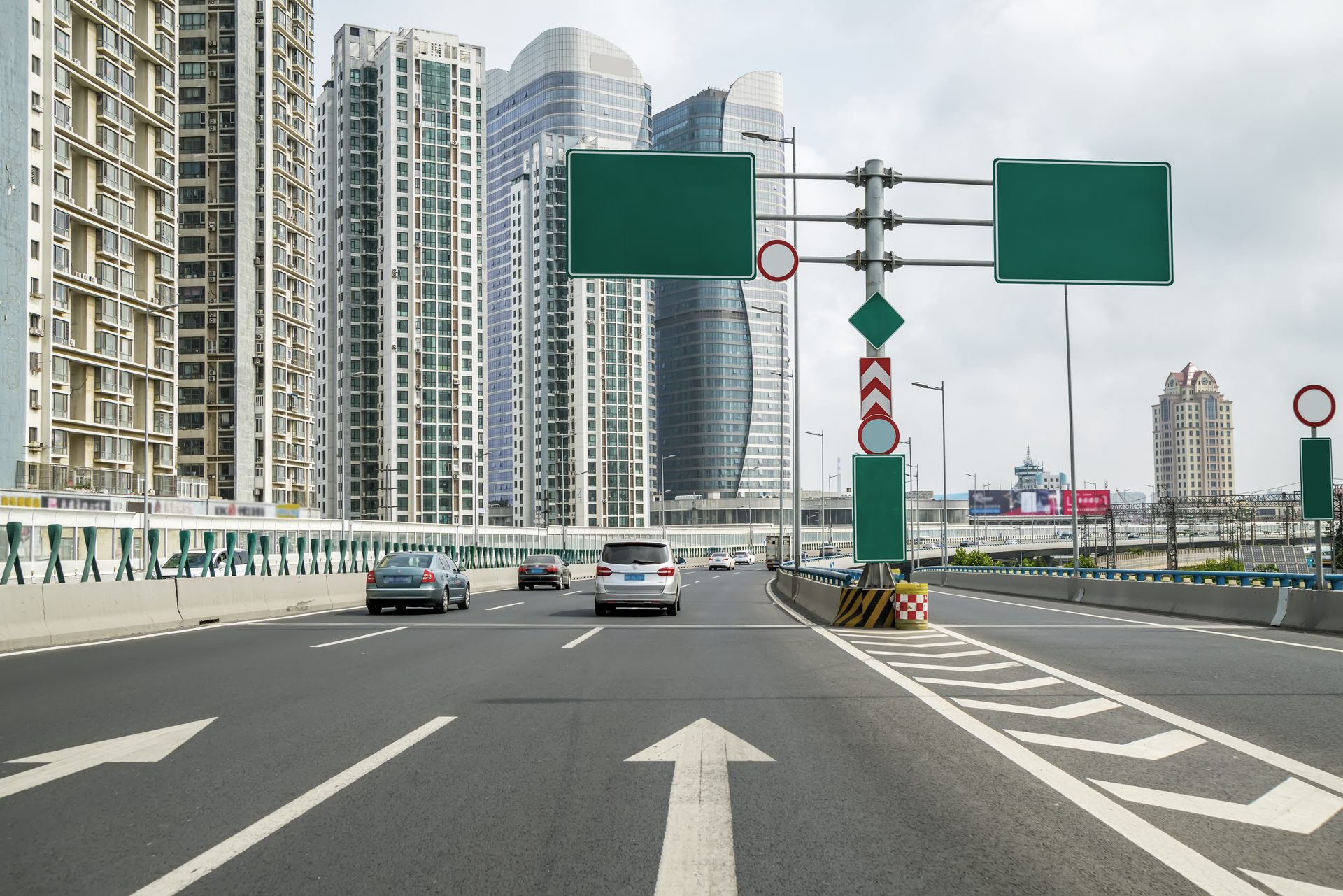 Advertising campaign running across a Dubai roadside