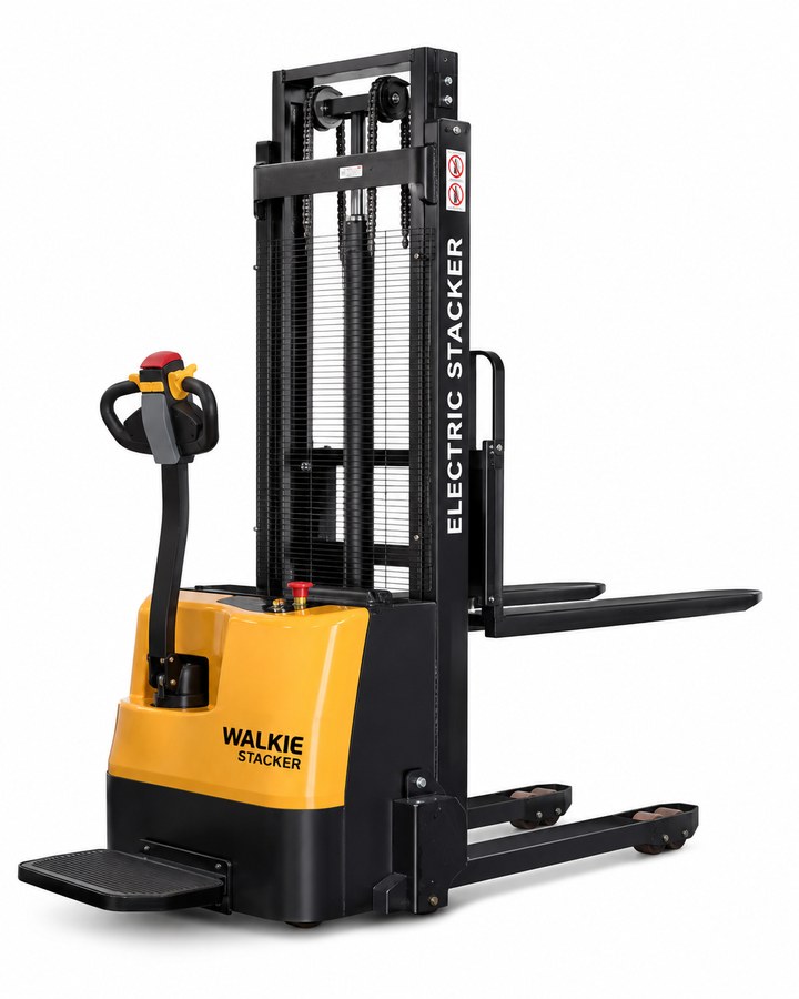 Walkie type full electric pallet stacker