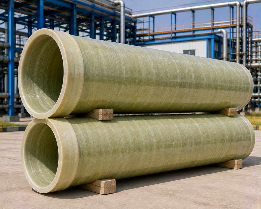 Large-diameter FRP/GRP mortar pipe