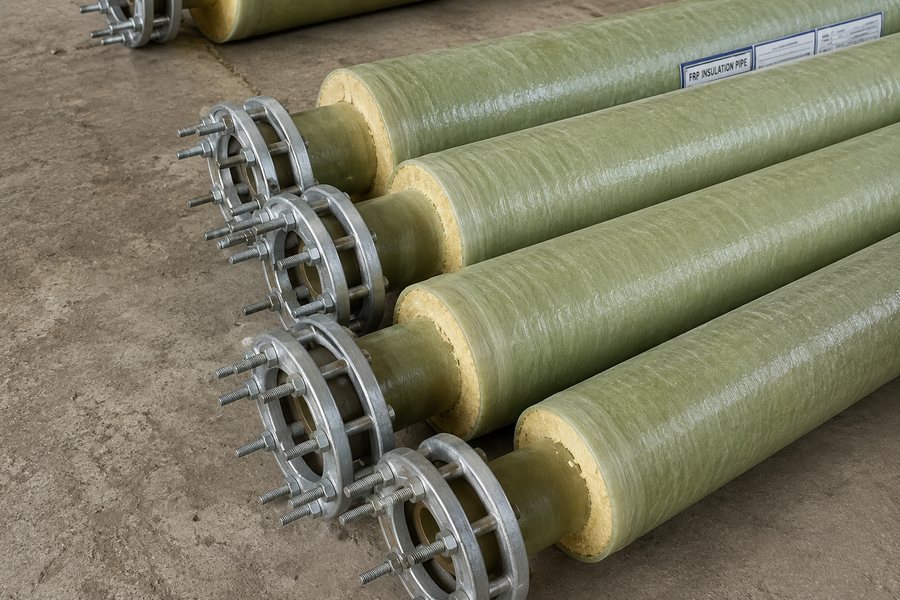 FRP pre-insulated composite pipe